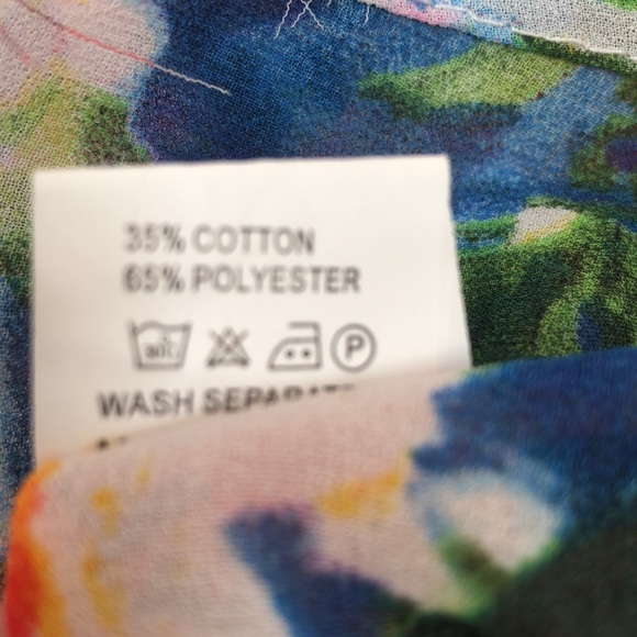 Reverse - semi-sheer robe - white with floral print - S - Picture 6 of 6